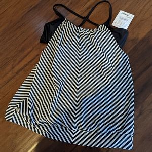 Athleta striped blousy tankini
